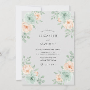 Invitation Mariage Pétale de Mer Abricot