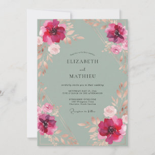 Invitation Mariage Pétale de Mer de Magenta