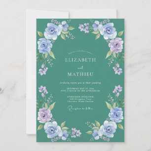 Invitation Mariage Pétale de Pervenche à l'Essence de Pétrole