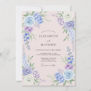Invitation Mariage Pétale de Pervenche Rosée