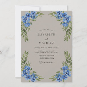 Invitation Mariage Pétale de Taupe Bleuet
