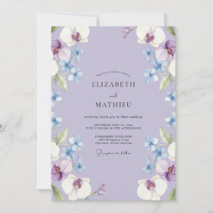 Invitation Mariage Pétale d'Orchidée Pervenche