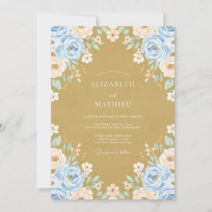 Invitation Mariage Pétale Pérywinkle Ocre