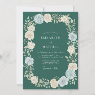 Invitation Mariage Pétrole Profond Pétale