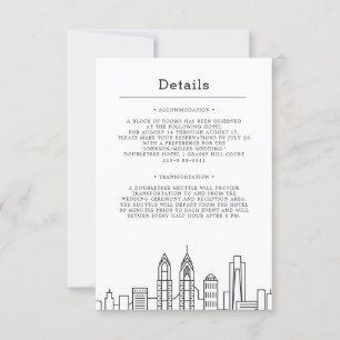 Invitation Mariage Philadelphie   Détails de l'invité