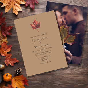 Invitation Mariage photo à feutre de chute minimale simple
