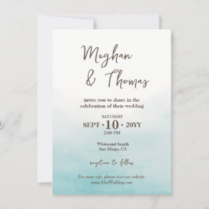Invitation Mariage photo à thème de la plage d'été moderne