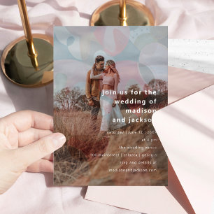 Invitation mariage photo abstrait moderne de recouvrement col
