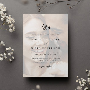 Invitation Mariage photo Ampersand Monogram
