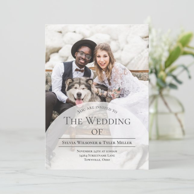 Invitation Mariage photo Arch Typographie (Debout devant)