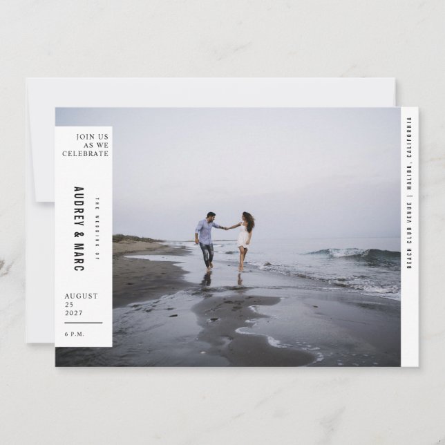 Invitation Mariage photo avant minimaliste (Devant)
