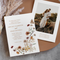 Mariage photo avec code QR floral de fleurs sauvag
