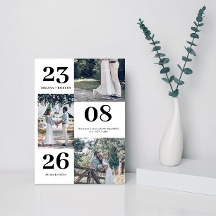 Invitation Mariage photo blanc minimaliste moderne
