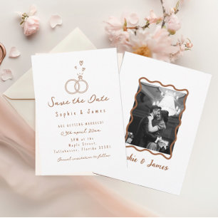 Invitation mariage photo Boho dessiné à la main élégant simpl
