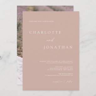 Invitation Mariage photo Boho Modern Pale Mauve