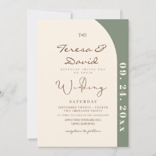 Invitation Mariage photo boho moderne