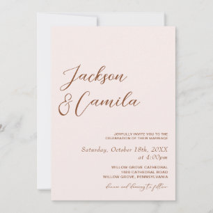Invitation Mariage photo Boho Terracotta et Cream