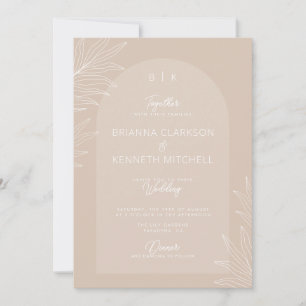 Invitation Mariage photo Botanique Boho Neutral Color Arch