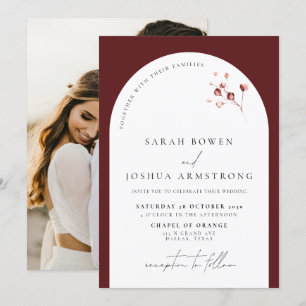 Invitation Mariage photo botanique de l'Arc de Bourgogne mode
