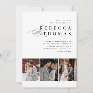 Invitation Mariage photo classique noir et blanc 3 