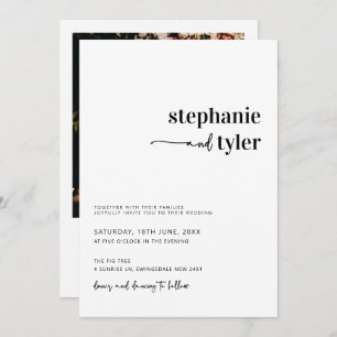 Invitation Mariage photo contemporain simple et moderne