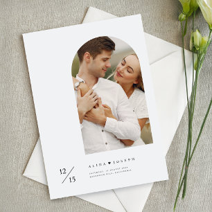 Invitation Mariage photo d'arch simple minimaliste moderne