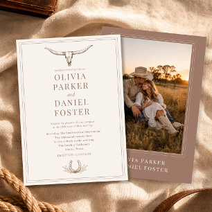 Invitation Mariage photo de campagne rustique occidentale