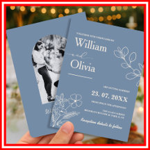 Mariage Photo de Fleur Sauvage Bleu Poussiéreux