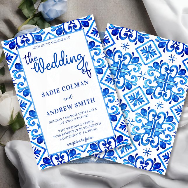 Invitation Mariage photo de la marine bleu et blanc (Créateur téléchargé)