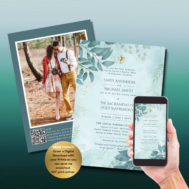 Invitation Mariage photo de la messe nuptiale catholique turq (Créateur téléchargé)