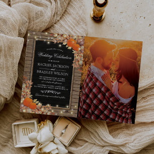 Invitation Mariage Photo de l'automne rustique de campagne