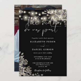 Invitation Mariage Photo De Roses Gothiques Noir Et Blanc