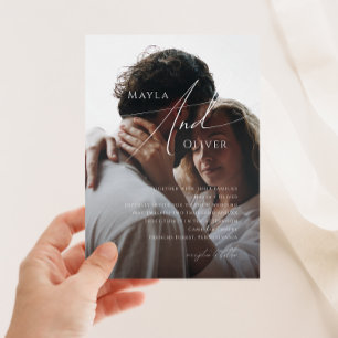 Invitation Mariage photo de script minimaliste Whimsical