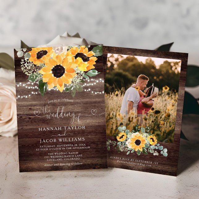 Invitation Mariage photo de Tournesol du Pays (Créateur téléchargé)