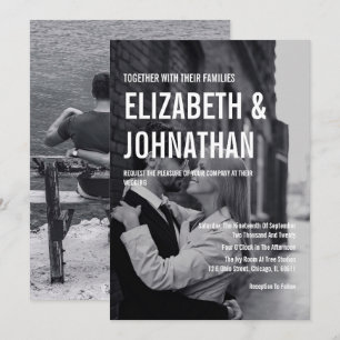 Invitation Mariage photo de typographie simple et minimale