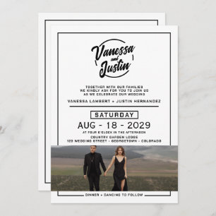 Invitation Mariage photo décontracté avec code QR