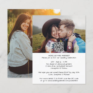 Invitation Mariage photo décontracté moderne tout-en-un QR RS