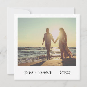 Invitation Mariage photo Décontracté noir et blanc simple