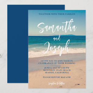 Invitation Mariage photo Deep Blue Beach