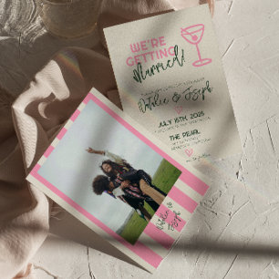 Invitation Mariage photo d'été Whimsical Pastel manuscrit