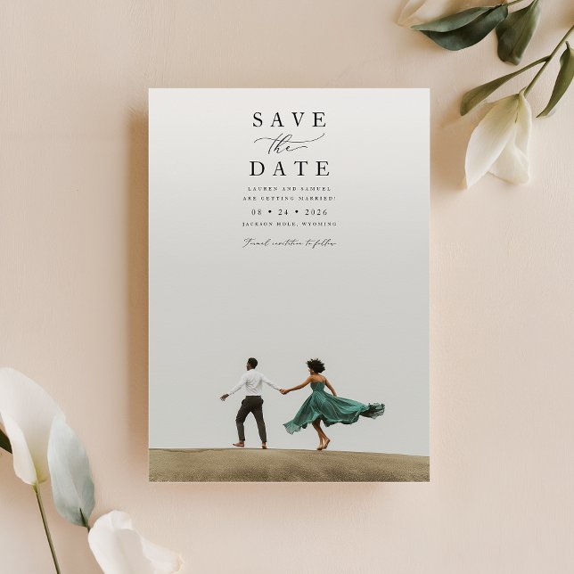 Invitation Mariage photo double face minimal Enregistrer la d (Créateur téléchargé)