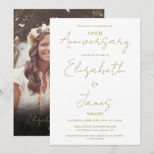 Invitation Mariage photo du 50e anniversaire du Mariage d'or