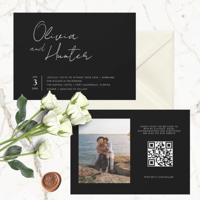 Invitation Mariage photo du code QR moderne (Créateur téléchargé)