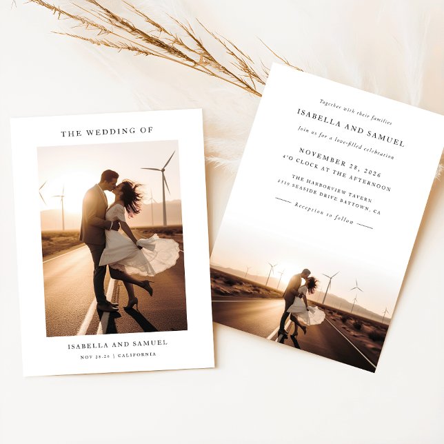 Invitation Mariage photo du coucher de soleil romantique (Créateur téléchargé)