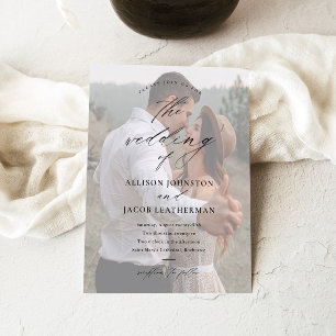 Invitation Mariage photo écriture élégante