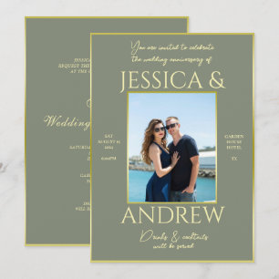 Invitation Mariage photo Elegance moderne Anniversaire