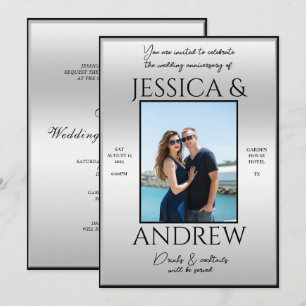 Invitation Mariage photo Elegance moderne Anniversaire