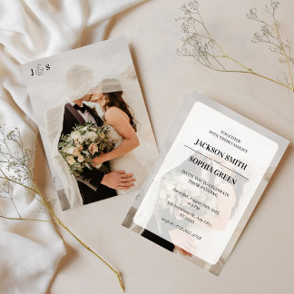 Invitation Mariage Photo Élégant