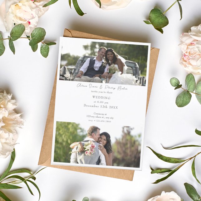 Invitation Mariage photo élégant (1)