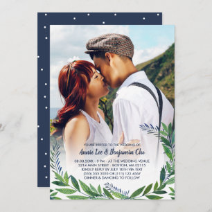 Invitation Mariage photo Emerald Greenery